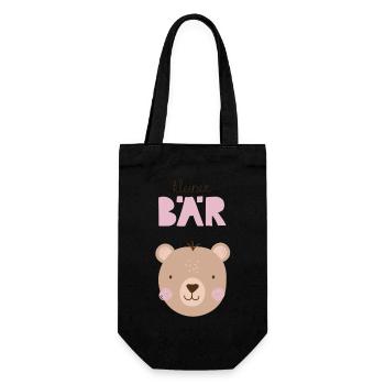 Kleiner Bär rosa Mädchen Kinderzimmer Geburtstag - Geschenkbeutel für Flaschen - Schwarz - Vorne