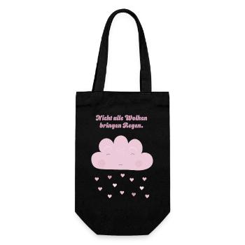 Not all clouds bring rain pink - Gift Bag for Bottles - black - Front