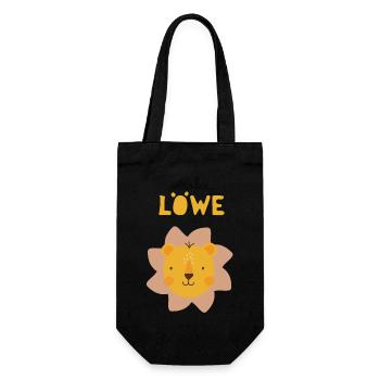 Strong Loewe yellow orange children's nursery - Gift Bag for Bottles - black - Front