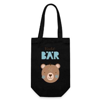 Little Cuddly Bear Blue Nursery Decoration Kids - Gift Bag for Bottles - black - Front