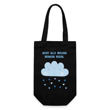 Not all clouds bring rain light blue hearts - Gift Bag for Bottles - black - Front
