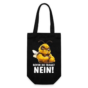 Biene Bienen Honigbienen Bevor du fragst Nein - Geschenkbeutel für Flaschen - Schwarz - Vorne