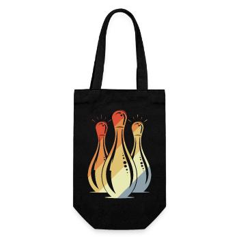 Bowling Grafik Retro Look - Geschenkbeutel für Flaschen - Schwarz - Vorne