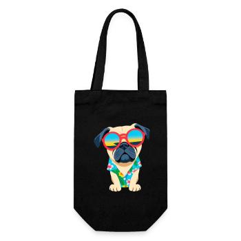 Chill Pug in Shades - Gift Bag for Bottles - black - Front