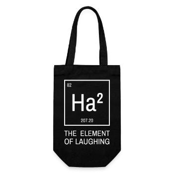 Haha element of laughing! Periodensystem Chemie - Geschenkbeutel für Flaschen - Schwarz - Vorne