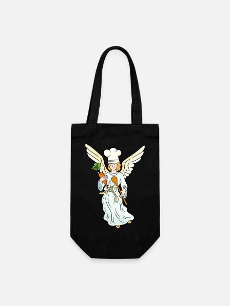 Engel Koch himmlisch Kochen Köchin Köche Kochkust - Geschenkbeutel für Flaschen - Schwarz