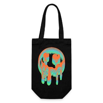retro vintage sun face suns 80s 90s - Gift Bag for Bottles - black - Front