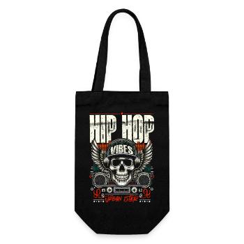 Vintage Skull & Recording Console Hip Hop Vibes - Geschenkbeutel für Flaschen - Schwarz - Vorne