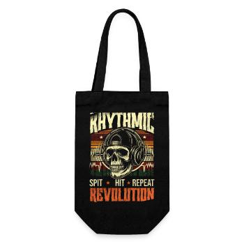 Vintage Rapper Skull Equalizer Rhythmic Revolution - Geschenkbeutel für Flaschen - Schwarz - Vorne