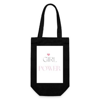 Girl Power Simple Typography - Gift Bag for Bottles - black - Front