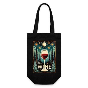 Die Wein-Tarotkarte - Geschenkbeutel für Flaschen - Schwarz - Vorne