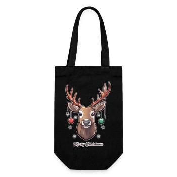 Cute deer in Merry Christmas style - Gift Bag for Bottles - black - Front