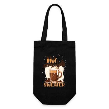 Heiße Schokolade X-Mas Geschenk Winter Kaffee - Geschenkbeutel für Flaschen - Schwarz - Vorne