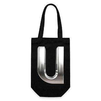 Chrome ,, U " Metallic - Gift Bag for Bottles - black - Front