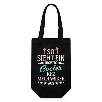 So sieht ein richtig cooler KFZ Mechaniker aus - Geschenkbeutel für Flaschen - Schwarz - Vorne