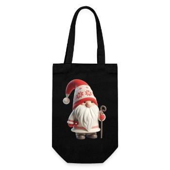Weihnachtswichtel 3 - Geschenkbeutel für Flaschen - Schwarz - Vorne