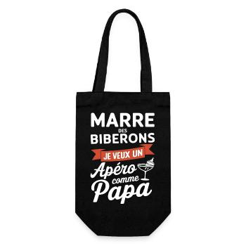 marre des biberons - Sac à bouteille - noir - Devant