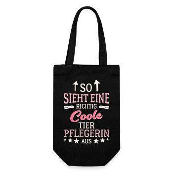 So sieht eine richtig coole Tierpflegerin aus - Geschenkbeutel für Flaschen - Schwarz - Vorne