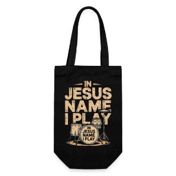 Trommeln für Jesus - Geschenkbeutel für Flaschen - Schwarz - Vorne