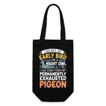 Not Early Bird or Night Owl Just Always Exhausted4 - Geschenkbeutel für Flaschen - Schwarz - Vorne
