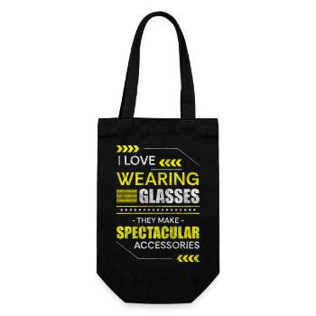 Brillenträger Optiker Augenoptiker Dioptrin - Geschenkbeutel für Flaschen - Schwarz - Vorne