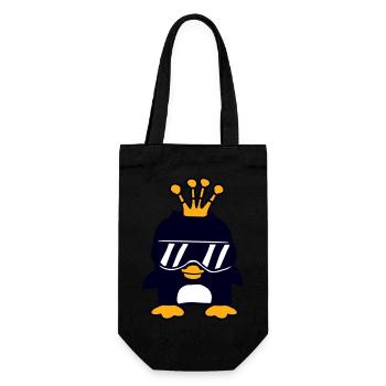 Crown Penguin King Queen Prince Princess Small - Gift Bag for Bottles - black - Front