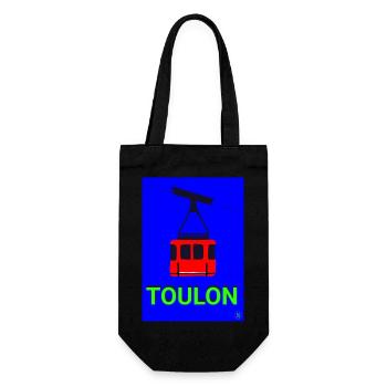 Seilbahn von Toulon - Geschenkbeutel für Flaschen - Schwarz - Vorne