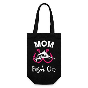 Mom Fish On Fishing - Gift Bag for Bottles - black - Front