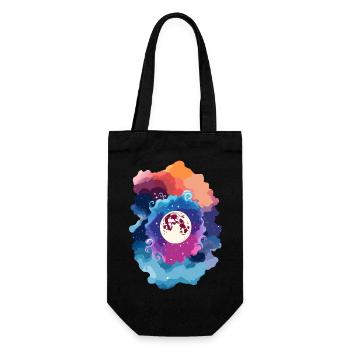 Full Moon Abstract Sky - Gift Bag for Bottles - black - Front