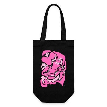 Abstract Pink Cat - Gift Bag for Bottles - black - Front