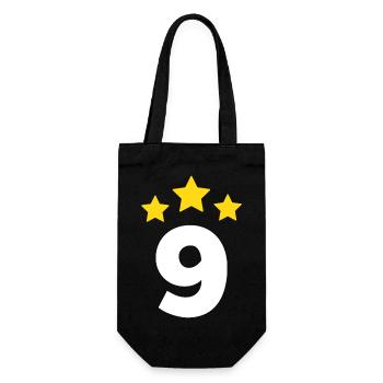 9 Year Star - 9th Anniversary Gift - Gift Bag for Bottles - black - Front