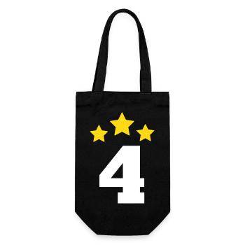 4 Jahre Stern - Geschenk zum 4. Jahrestag - Geschenkbeutel für Flaschen - Schwarz - Vorne
