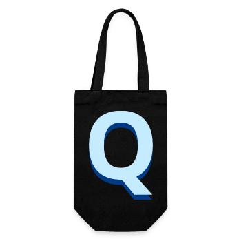 Lettre q bleu pop et moderne - Sac à bouteille - noir - Devant