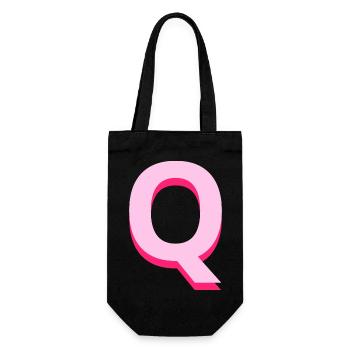 Lettre q rose pop et moderne - Sac à bouteille - noir - Devant