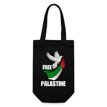Free Palestine Design – Statement für Frieden - Geschenkbeutel für Flaschen - Schwarz - Vorne