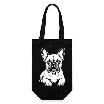 Cuddly Dog French Bulldog Charm - Gift Bag for Bottles - black - Front
