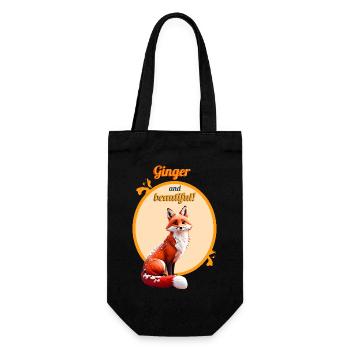 Dieser schöne und rote Fuchs - Geschenkbeutel für Flaschen - Schwarz - Vorne