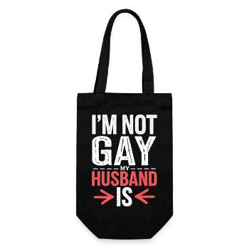 I'm Not Gay My Husband Is 14 - Geschenkbeutel für Flaschen - Schwarz - Vorne