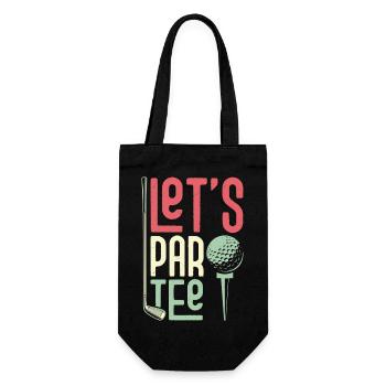 Let's Par Tee Golfer Golf - Geschenkbeutel für Flaschen - Schwarz - Vorne