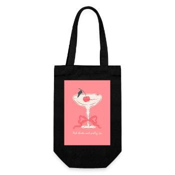 Pretty pink gin drink - Gift Bag for Bottles - black - Front