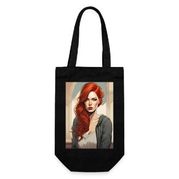 Beautiful Woman Redhead Red Hair - Gift Bag for Bottles - black - Front