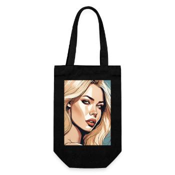 Blonde beautiful woman blonde - Gift Bag for Bottles - black - Front