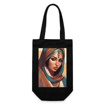 Indian beautiful woman - Gift Bag for Bottles - black - Front