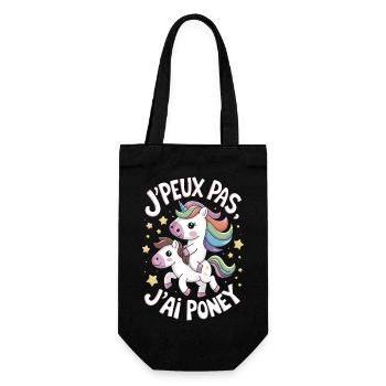J' peux pas j'ai Poney - Sac à bouteille - noir - Devant