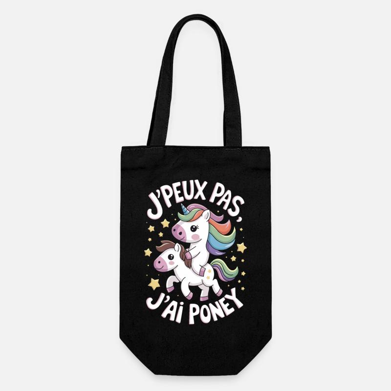 J' peux pas j'ai Poney - Sac à bouteille - noir