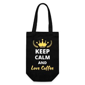 “Keep Calm and Love Coffee” - Fans de café - Sac à bouteille - noir - Devant