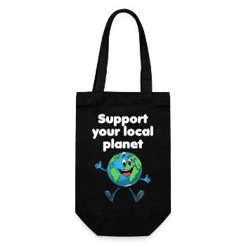 Soutenez votre planète locale (dunkel) - Sac à bouteille - noir - Devant