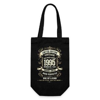 Geboren 1995, Baujahr 1995 Geburtstags Shirt Retro - Geschenkbeutel für Flaschen - Schwarz - Vorne