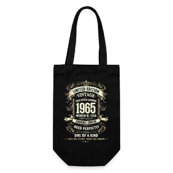 Geboren 1965, Baujahr 1965 Geburtstags Shirt Retro - Geschenkbeutel für Flaschen - Schwarz - Vorne
