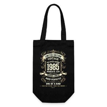 Geboren 1985, Baujahr 1985 Geburtstags Shirt Retro - Geschenkbeutel für Flaschen - Schwarz - Vorne
